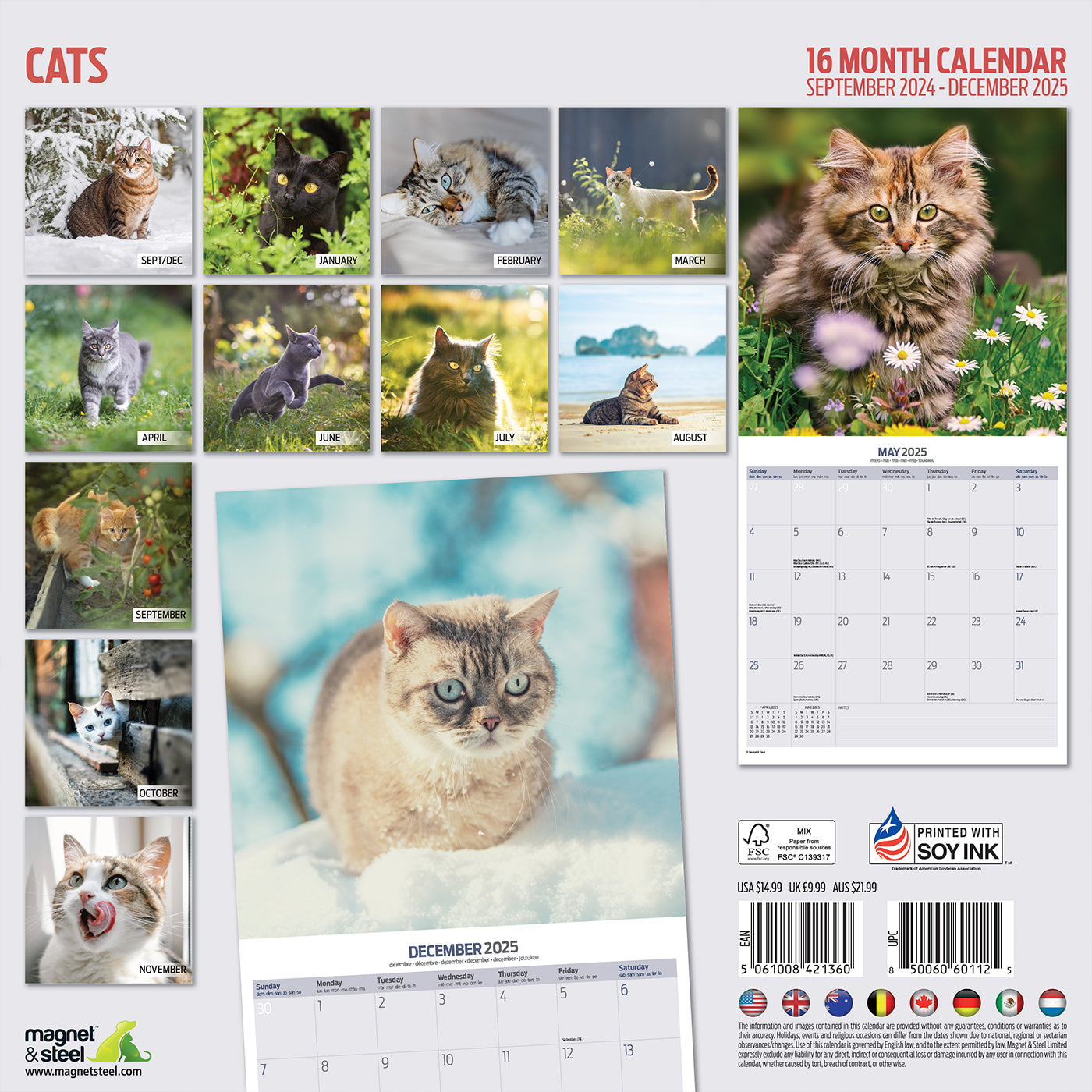 Cats Traditional Calendar 2025