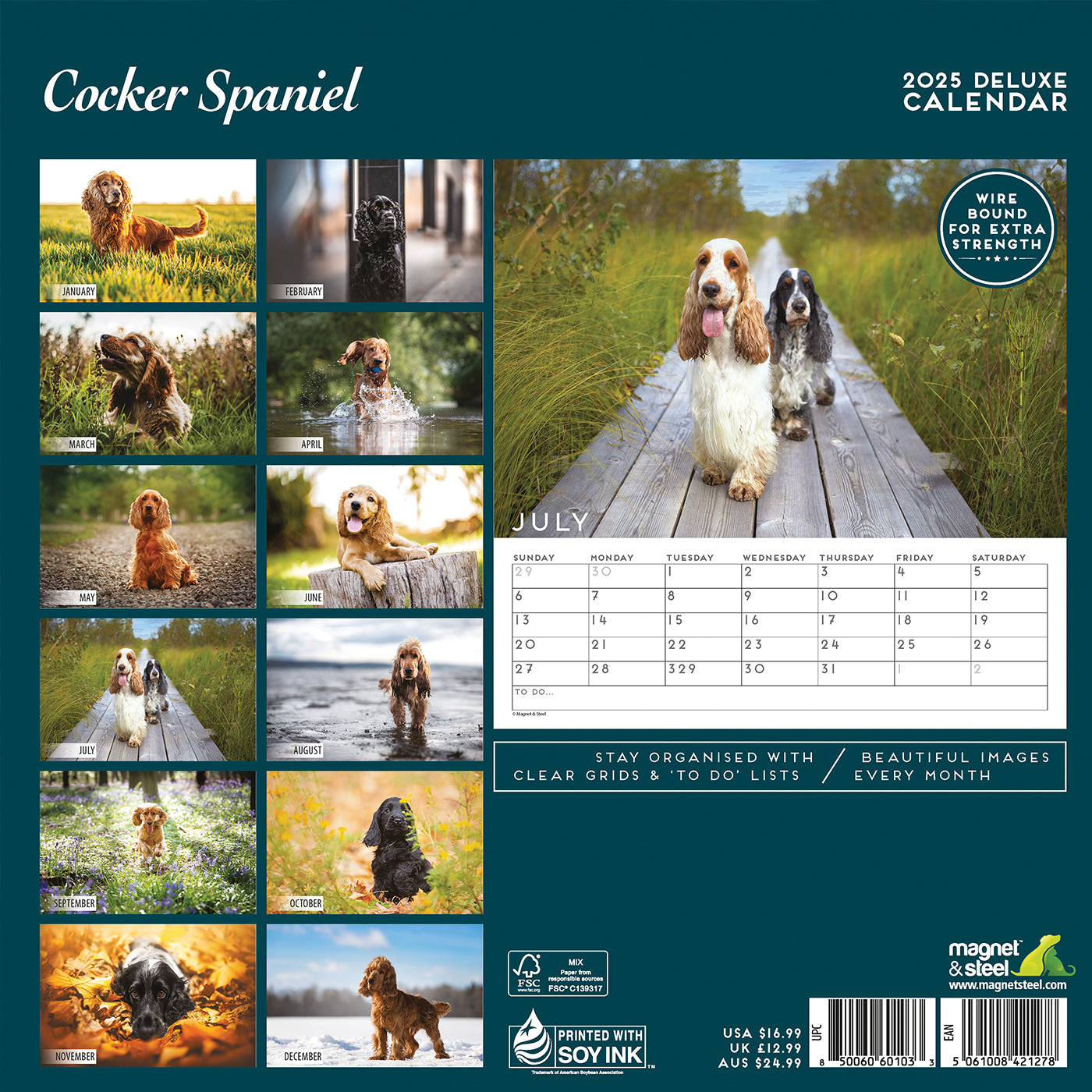 Cocker Spaniel Deluxe Calendar 2025