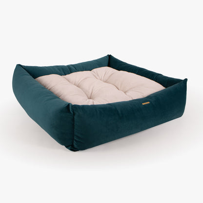 Box Bed For Dogs In Marine Velvet By Lords & Labradors