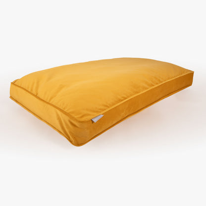 Dog Cushion in Saffron Velvet by Lords & Labradors