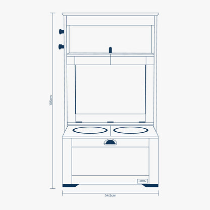 Wooden Pet Feeding Station in Grey by Lords & Labradors