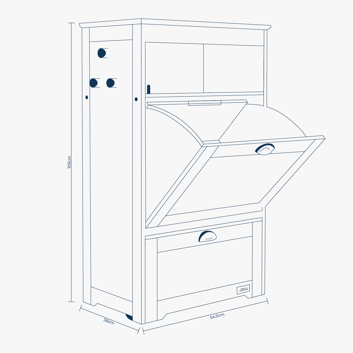 Wooden Pet Feeding Station in Grey by Lords & Labradors