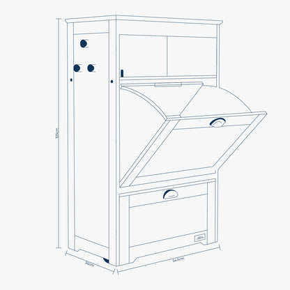 Wooden Pet Feeding Station in Grey by Lords & Labradors