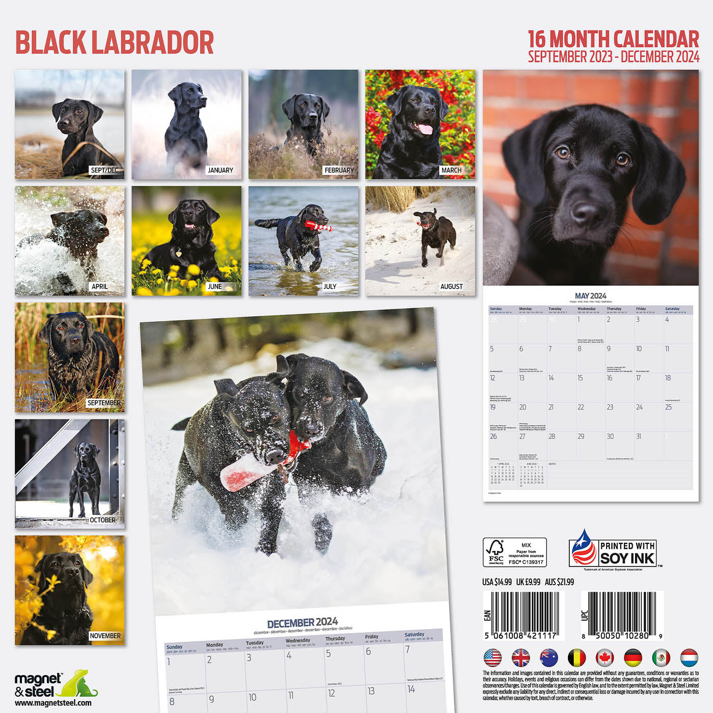 Labrador Black Traditional Calendar 2024 Lords & Labradors
