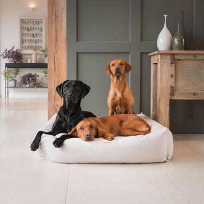 Box Bed With Removable Covers In Oyster Velvet By Lords & Labradors