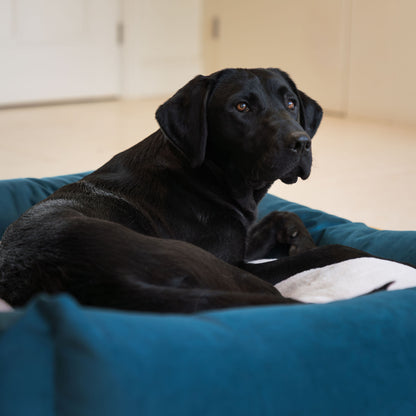 Box Bed For Dogs In Marine Velvet By Lords & Labradors