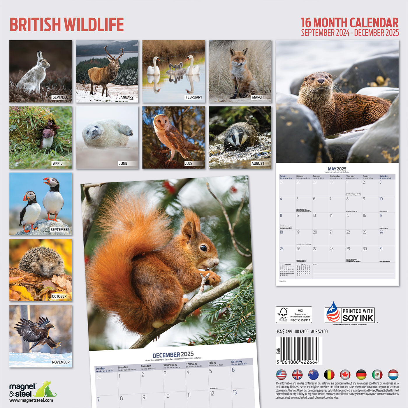 British Wildlife Traditional Calendar 2025