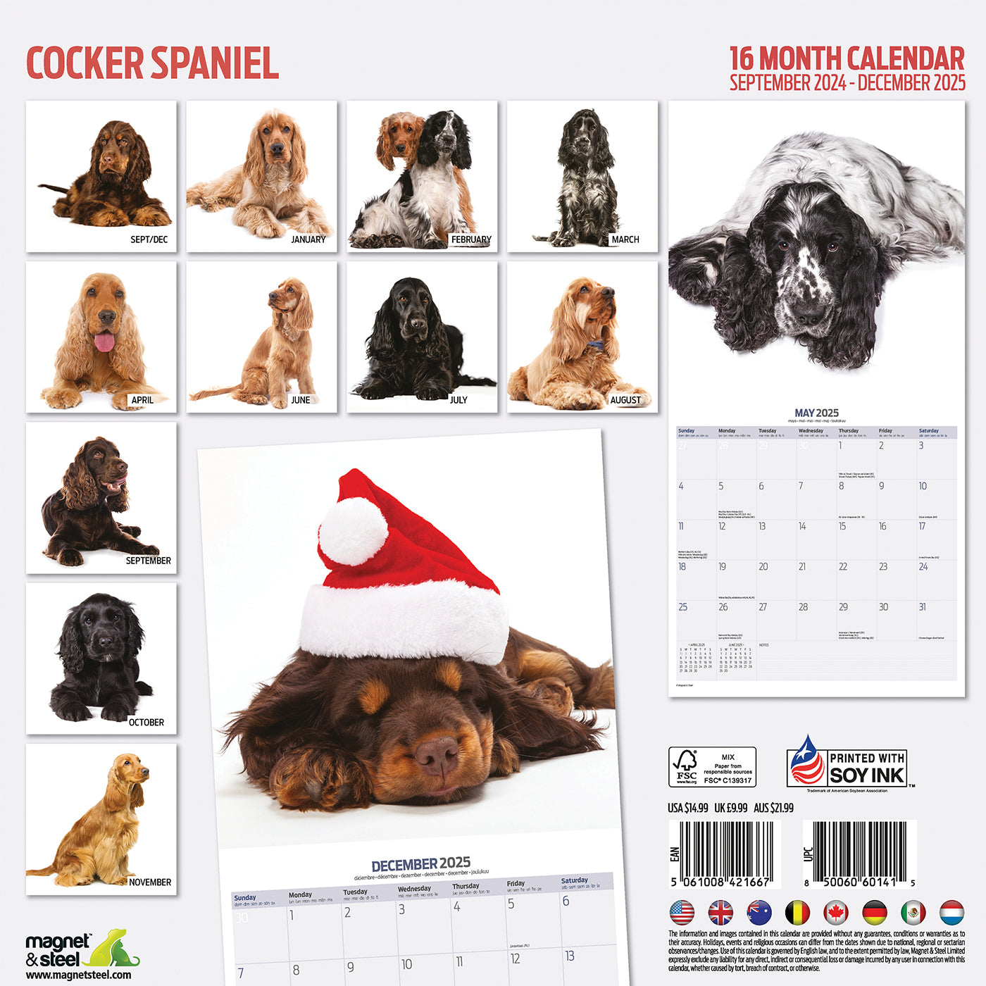 Cocker Spaniel Modern Calendar 2025