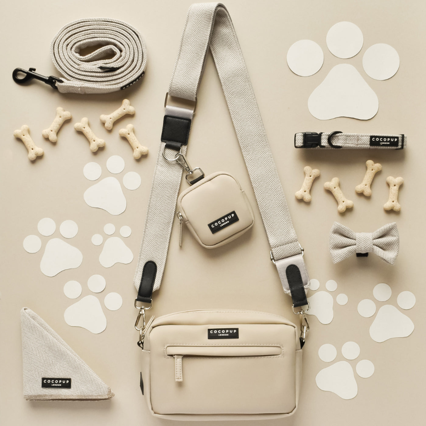 Cocopup Caramel Latte Dog Walking Bag Set