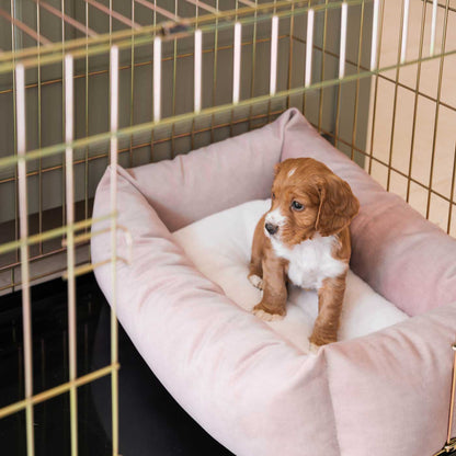 Cosy & Calming Puppy Crate Bed With Removable Covers In Blossom Velvet by Lords & Labradors