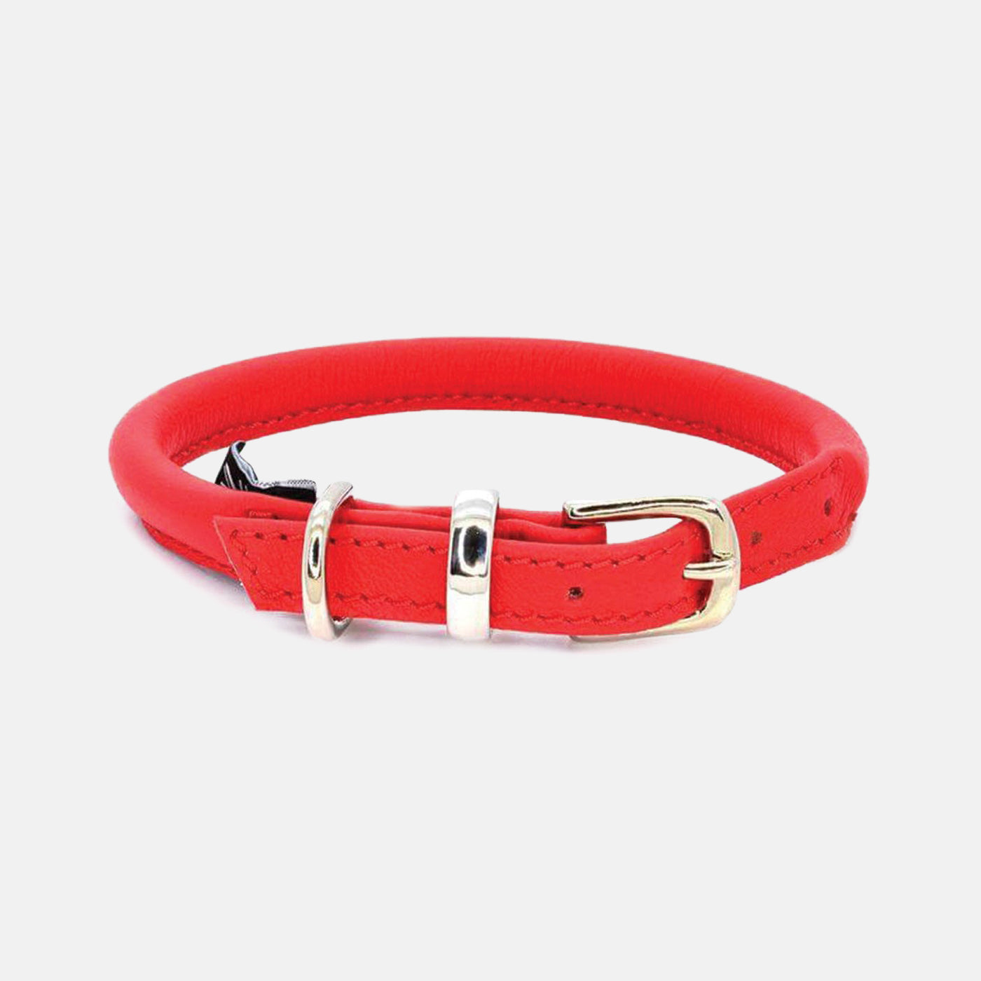 Rolled leather dog store collar