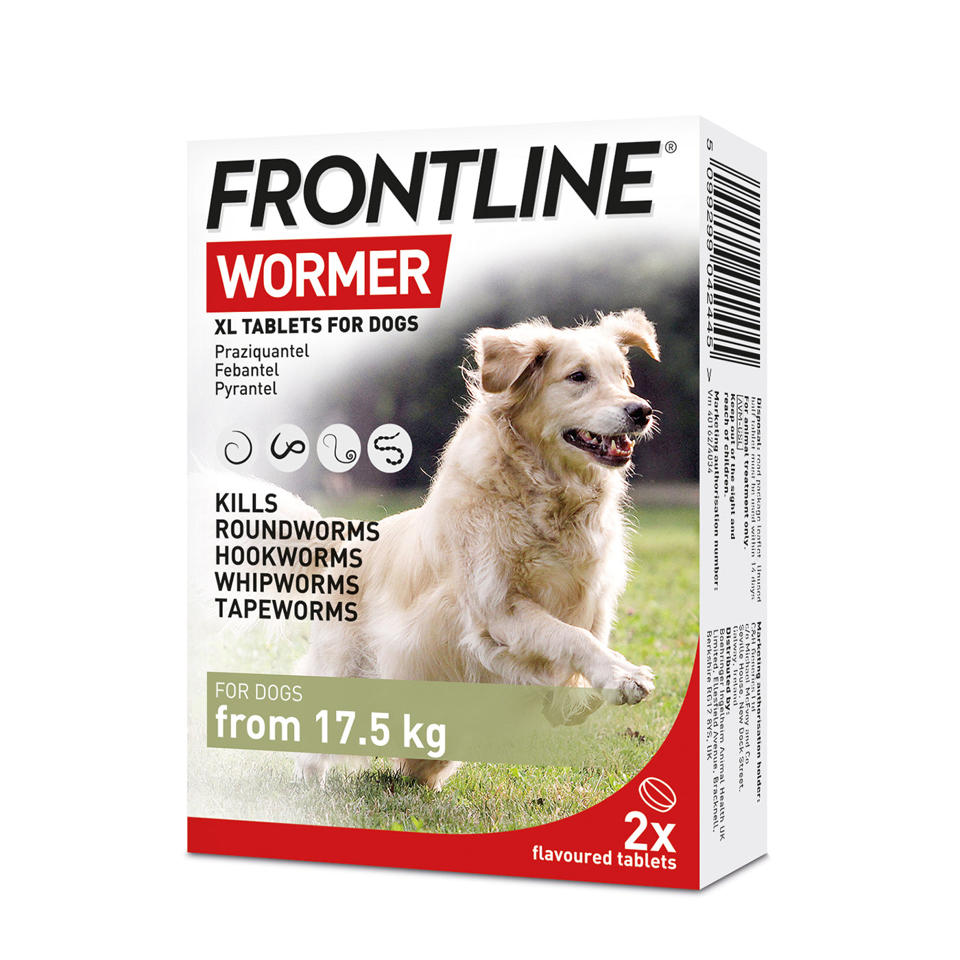 Frontline Wormer XL Tablets for Dogs x2