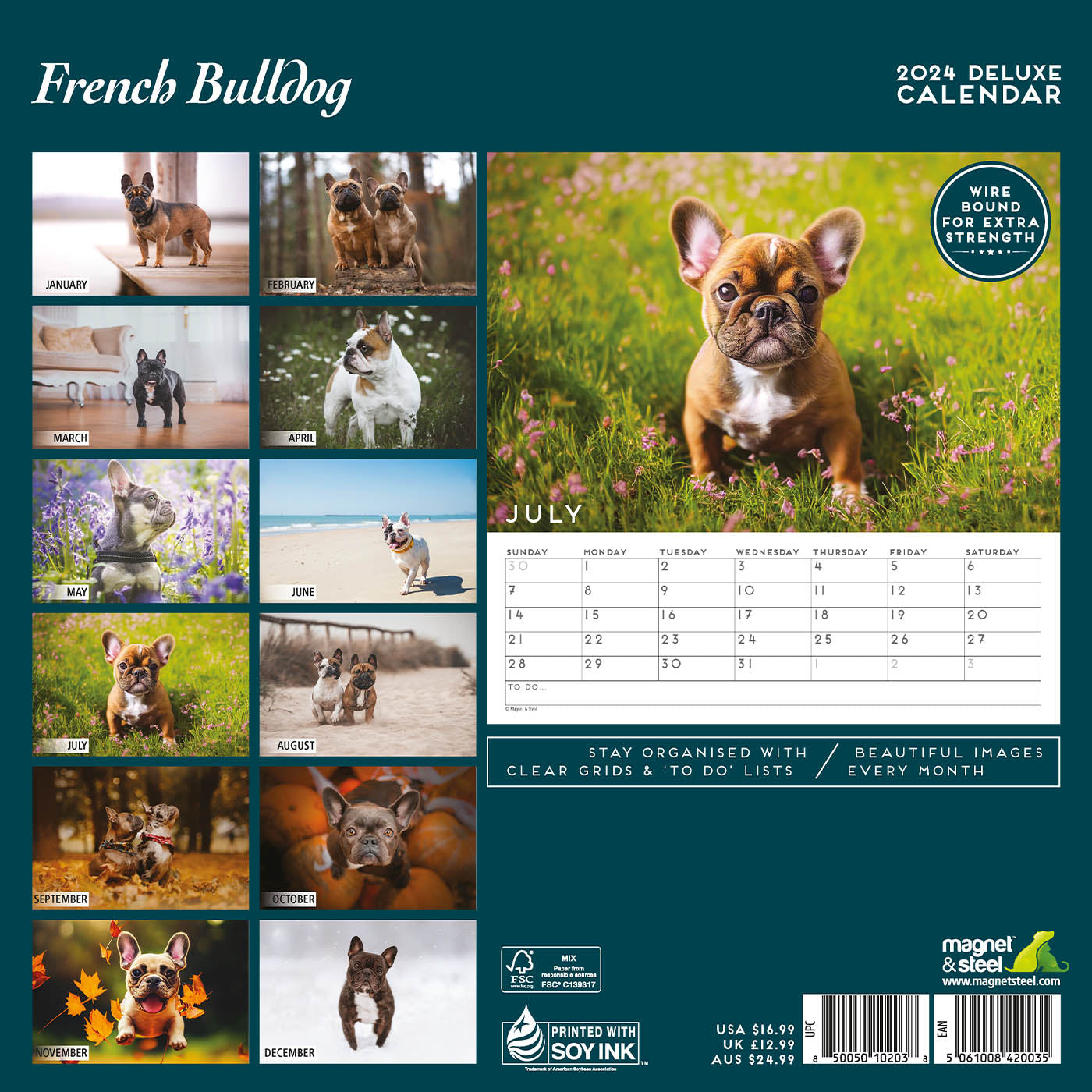 French Bulldog 2024 Deluxe Calendar Gifting Lords Labradors   FrenchBulldog2024DeluxeCalendar 