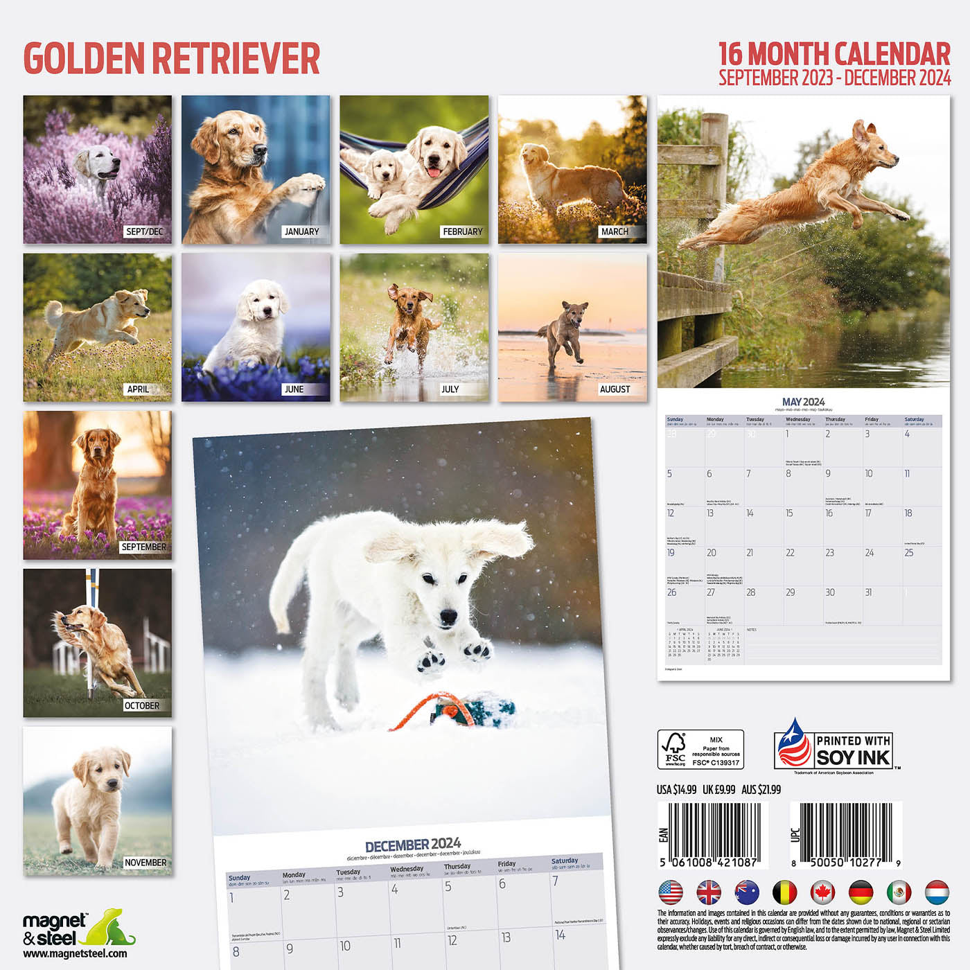 Golden Retriever Traditional Calendar 2024 | Lords & Labradors