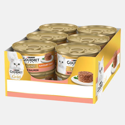 Gourmet Gold Cat Food Savoury Cake Salmon (12 x 85g)