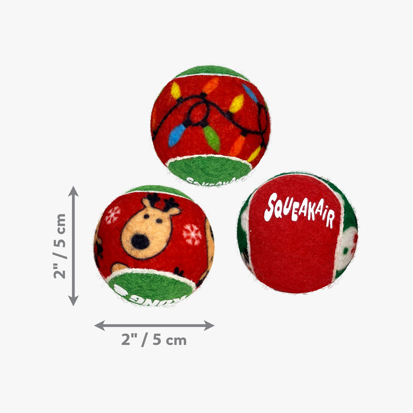 KONG Holiday SqueakAir Balls 6-pk