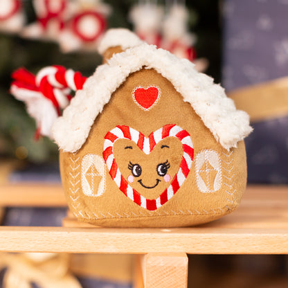 House of Paws Christmas Gingerbread House Thrower Toy