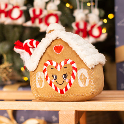 House of Paws Christmas Gingerbread House Thrower Toy