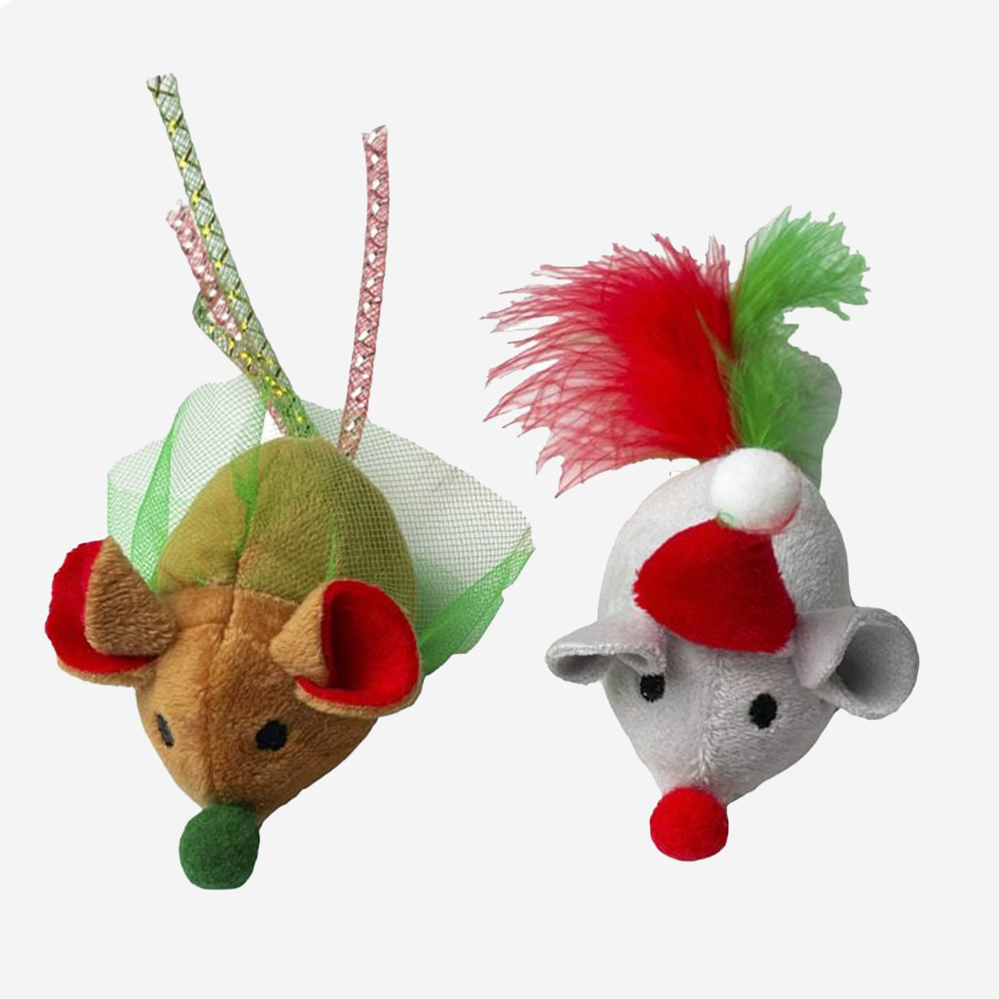 Happy Pet Luxury Christmas Mice 2 Pack Cat Toy