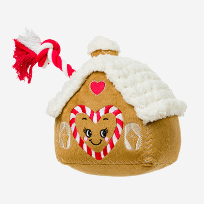 House of Paws Christmas Gingerbread House Thrower Toy