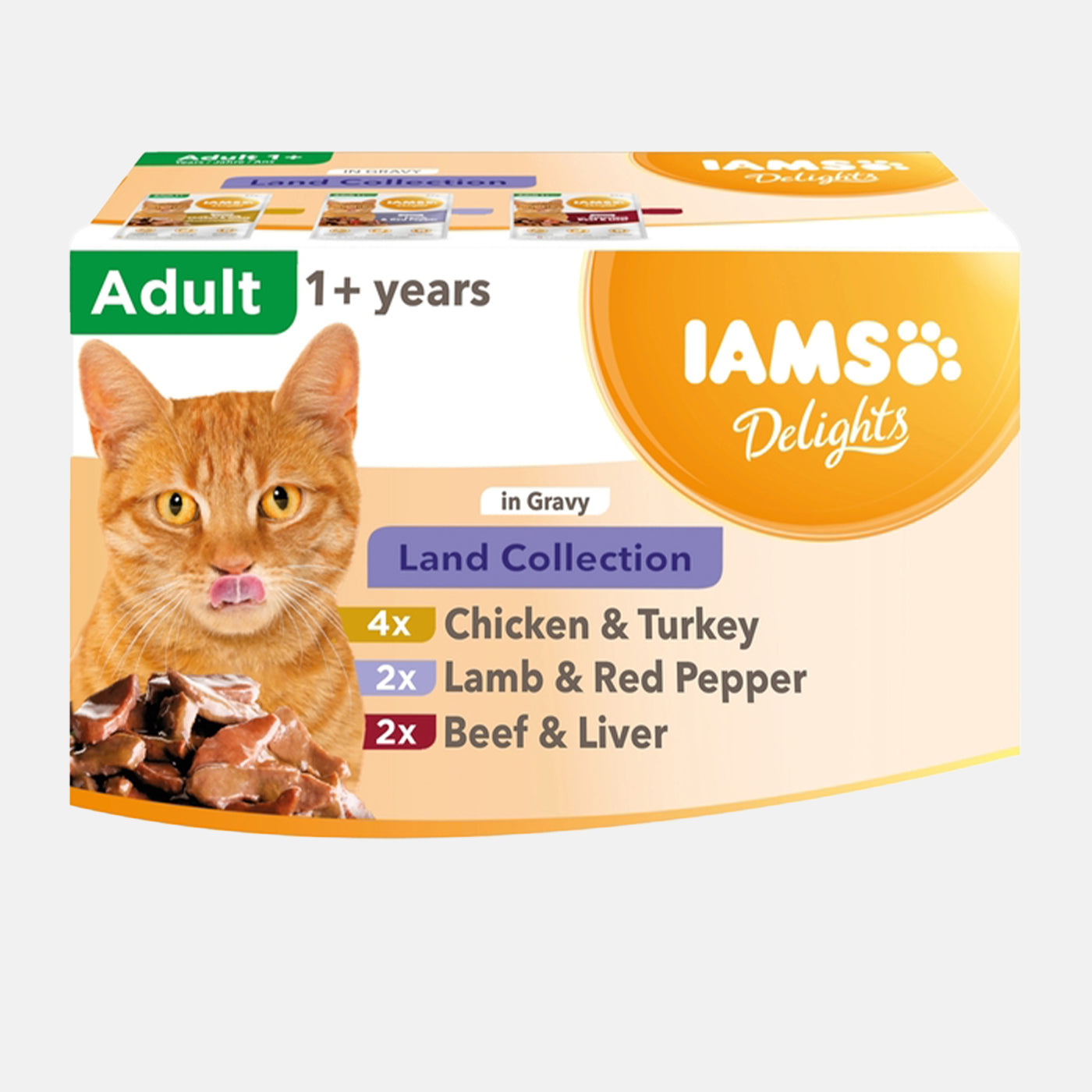IAMS Delights Cat Food Land Collection in Gravy (8 x 85g)