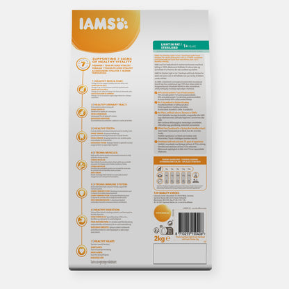 IAMS Vitality Light/Sterilised Cat Food with Fresh Chicken 2KG