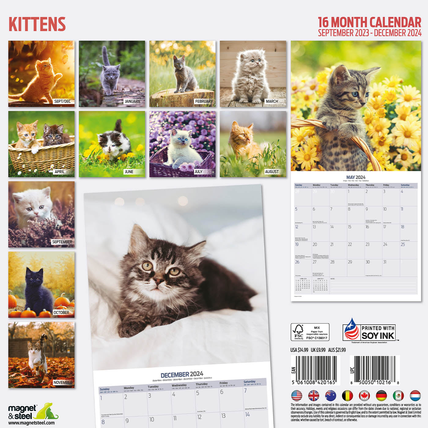 Kittens 2024 Traditional Calendar | Gifting | Lords & Labradors