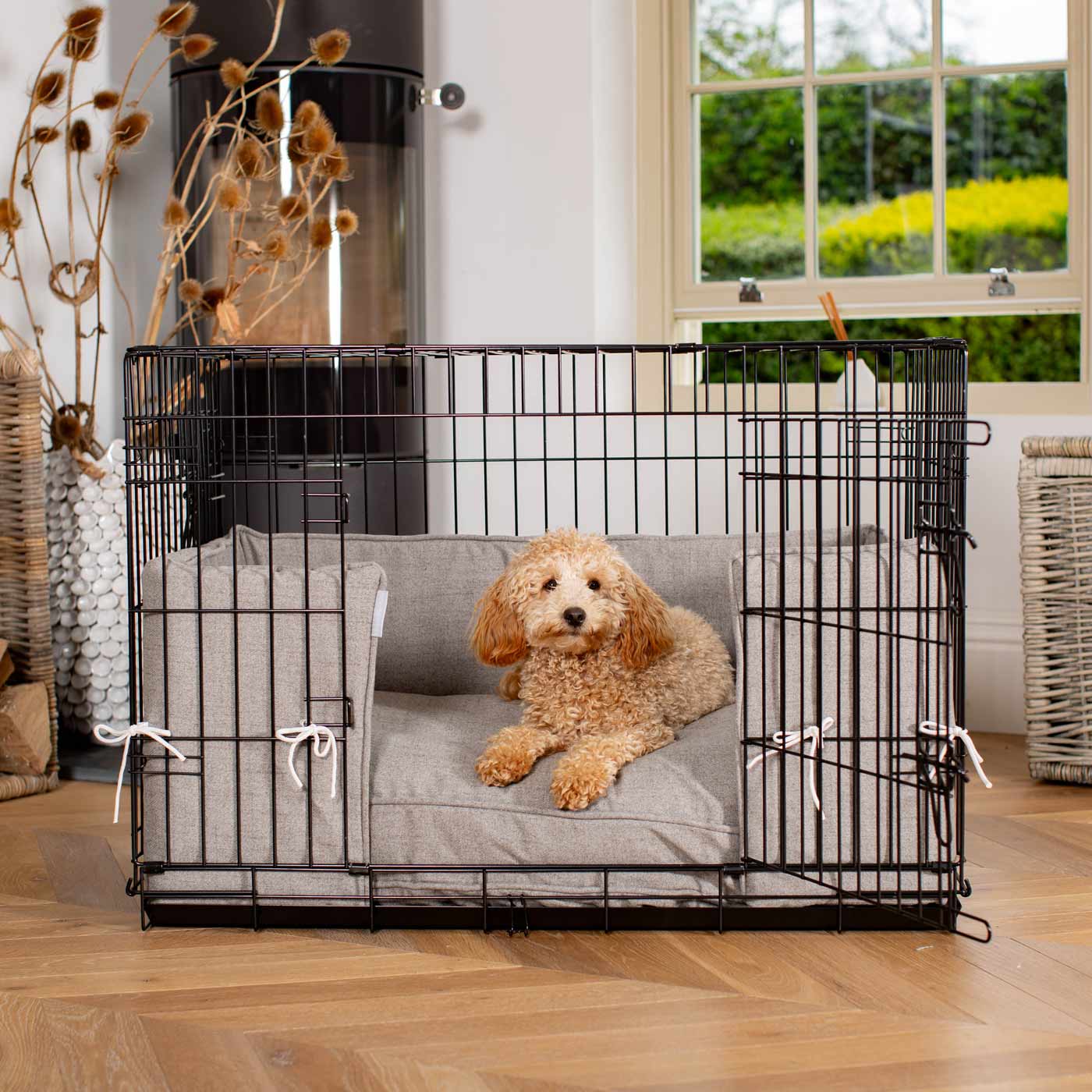 Luxury Dog Crate Bumper, In Inchmurrin Ground The Perfect Dog Crate Accessory, Available To Personalise Now at Lords & Labradors