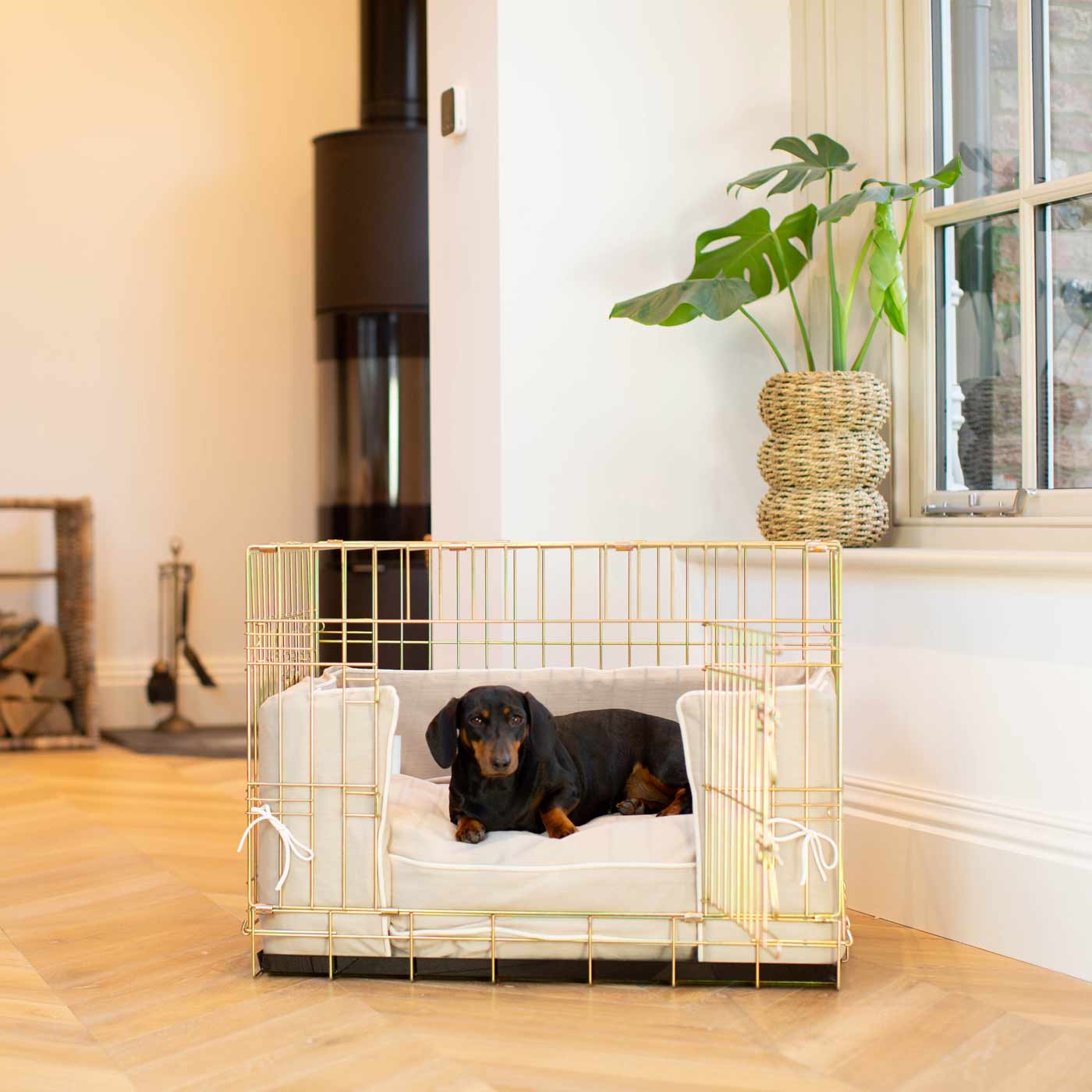 [colour:savanna oatmeal] Accessorise your dog crate with our stunning bumper covers, choose from our Savanna collection! Made using luxury fabric for the perfect crate accessory to build the ultimate dog den! Available now in 3 colours and sizes at Lords & Labradors