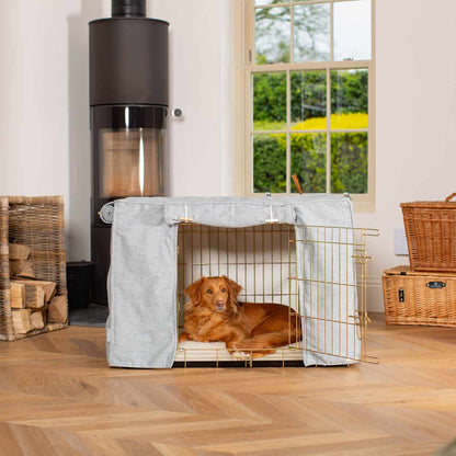 Dog Crate with Crate Cover in Inchmurrin Iceberg by Lords & Labradors