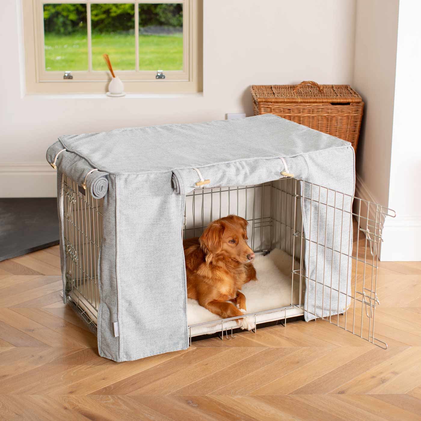 Dog Crate Cover In Inchmurrin Iceberg by Lords & Labradors