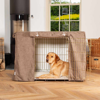 Dog Crate Cover In Inchmurrin Umber by Lords & Labradors