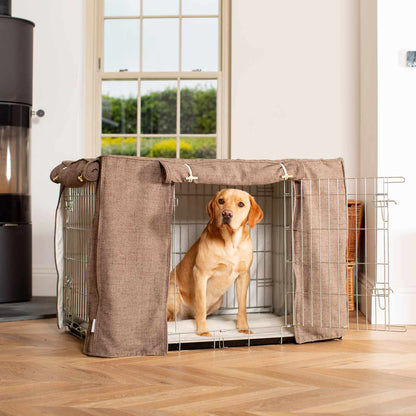 Dog Crate Cover In Inchmurrin Umber by Lords & Labradors