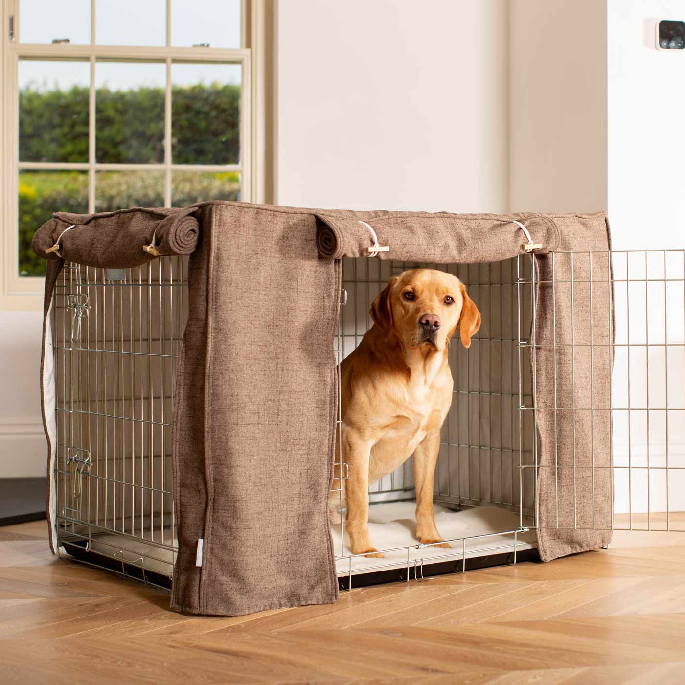 Dog Crate Cover In Inchmurrin Umber by Lords & Labradors