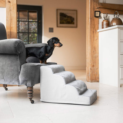 Provide Your Elderly, Young or Injured Pet with The Perfect Pet Furniture Steps, Our Luxury Cloud Pet Steps in Stunning Dove Grey Is the Ideal Choice for Dogs & Cats of All Ages! Pet Steps & Stairs Available Now at Lords & Labradors     