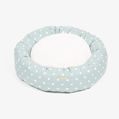 Donut Bed With Removable Covers in Duck Egg Spot by Lords & Labradors