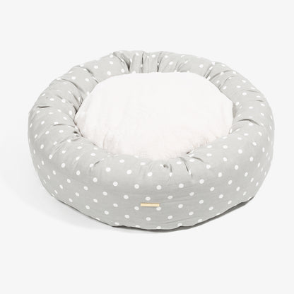 Donut Bed With Removable Covers in Grey Spot by Lords & Labradors