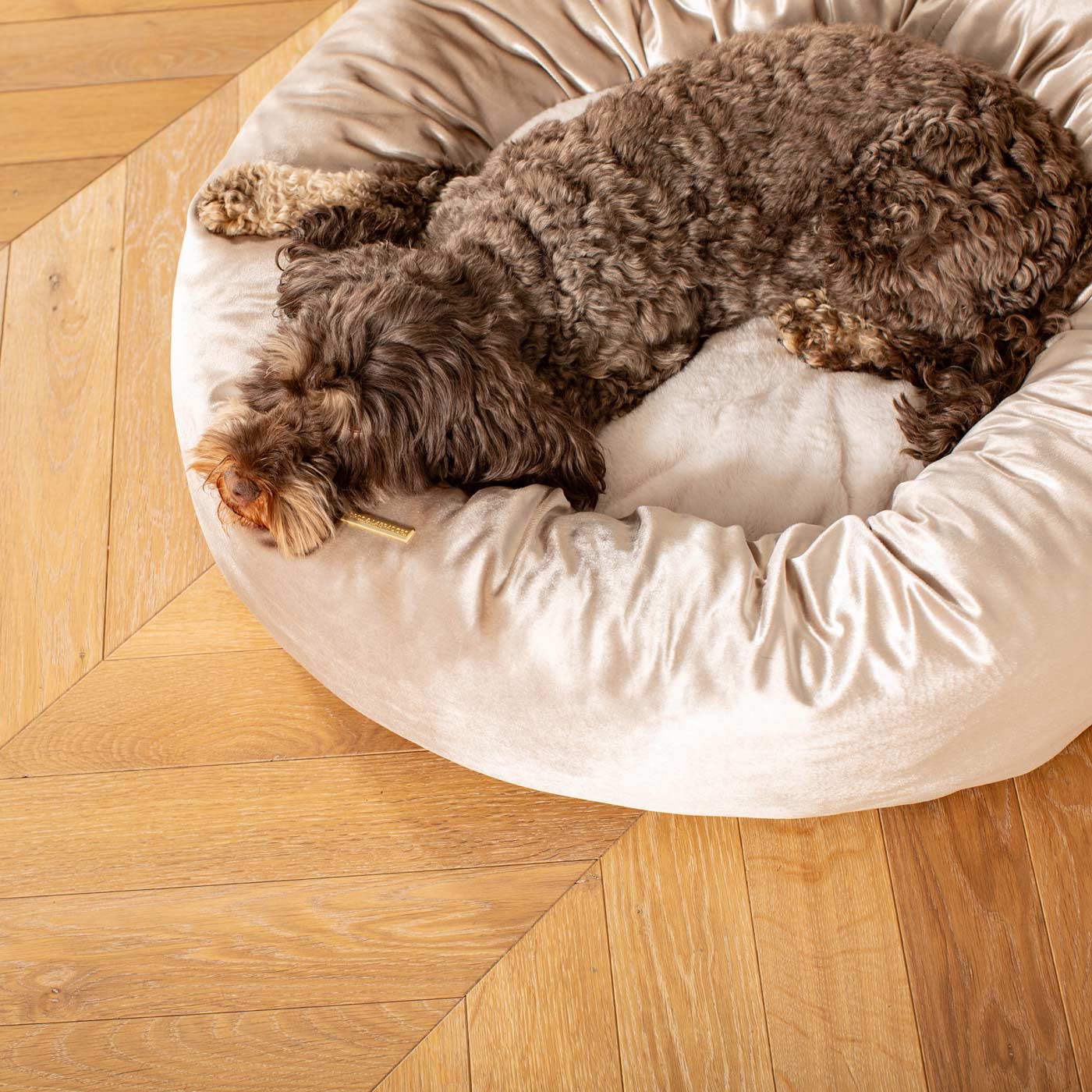 Donut Bed in Mushroom Velvet by Lords & Labradors