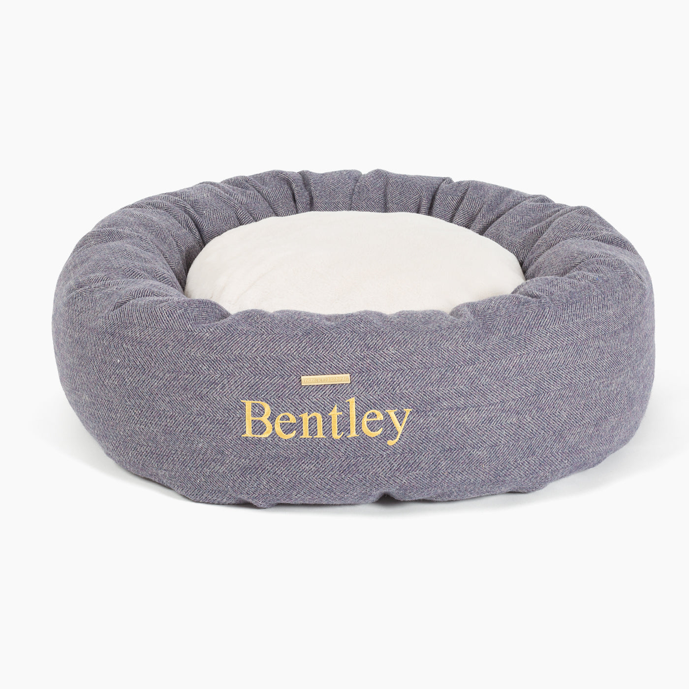 Donut Bed With Removable Covers in Oxford Herringbone Tweed by Lords & Labradors