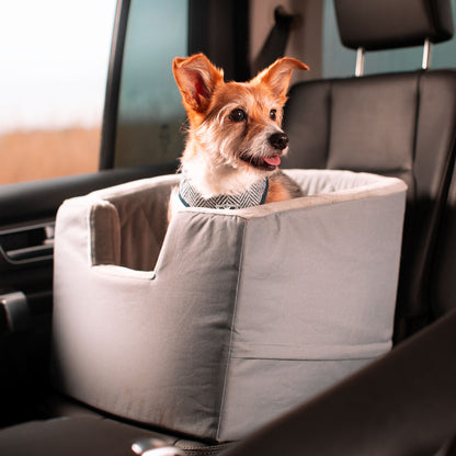 Embark on the perfect pet travel with our luxury car booster seat! Featuring removable cushion with foam padding for extra comfort! Available now at Lords & Labradors       