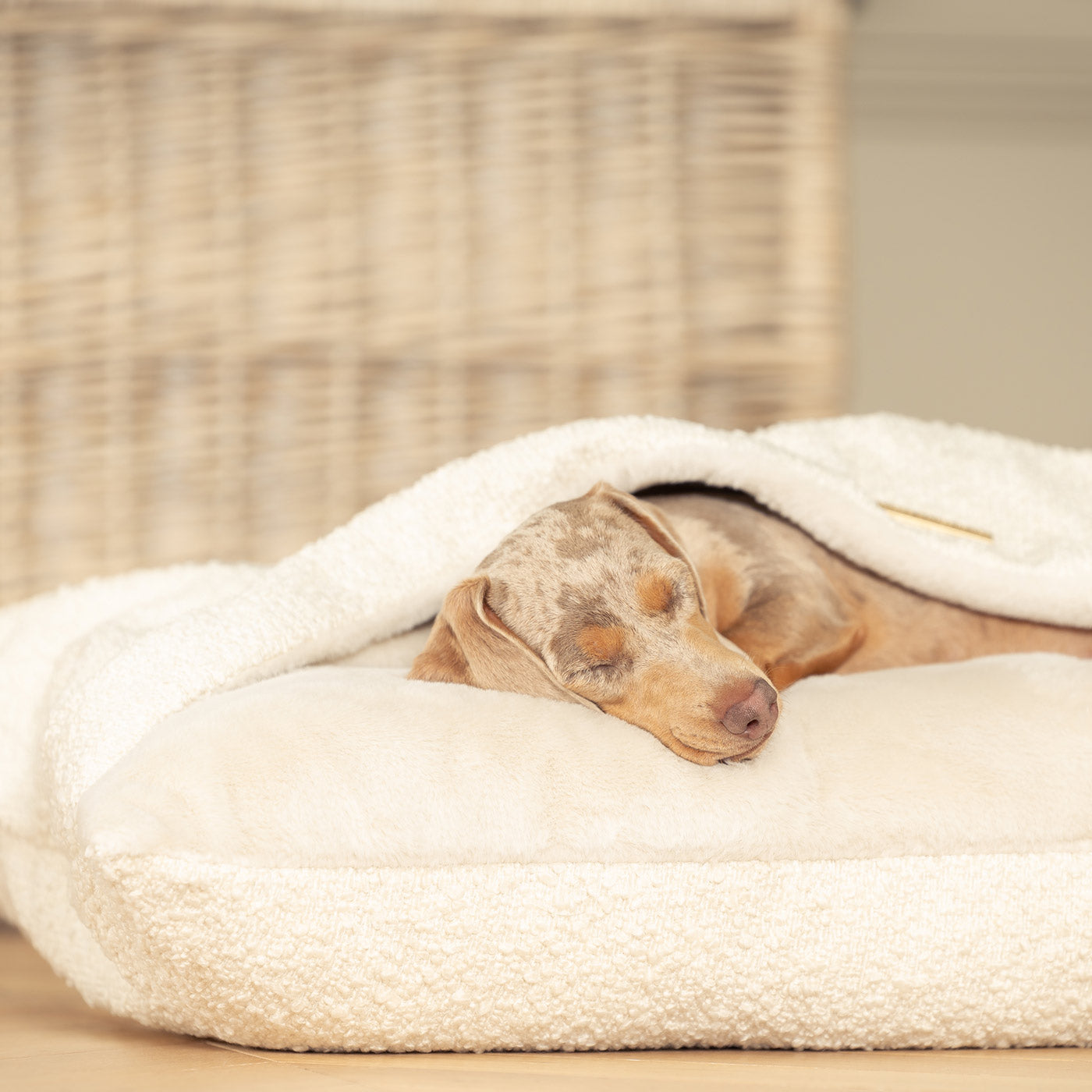 Sleepy Burrows Bed in Ivory Boucl by Lords Labradors