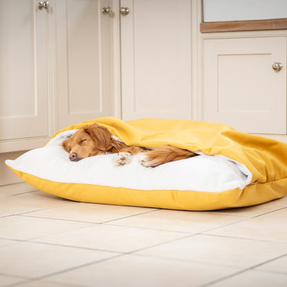 Sleepy Burrows Bed In Saffron Velvet By Lords & Labradors