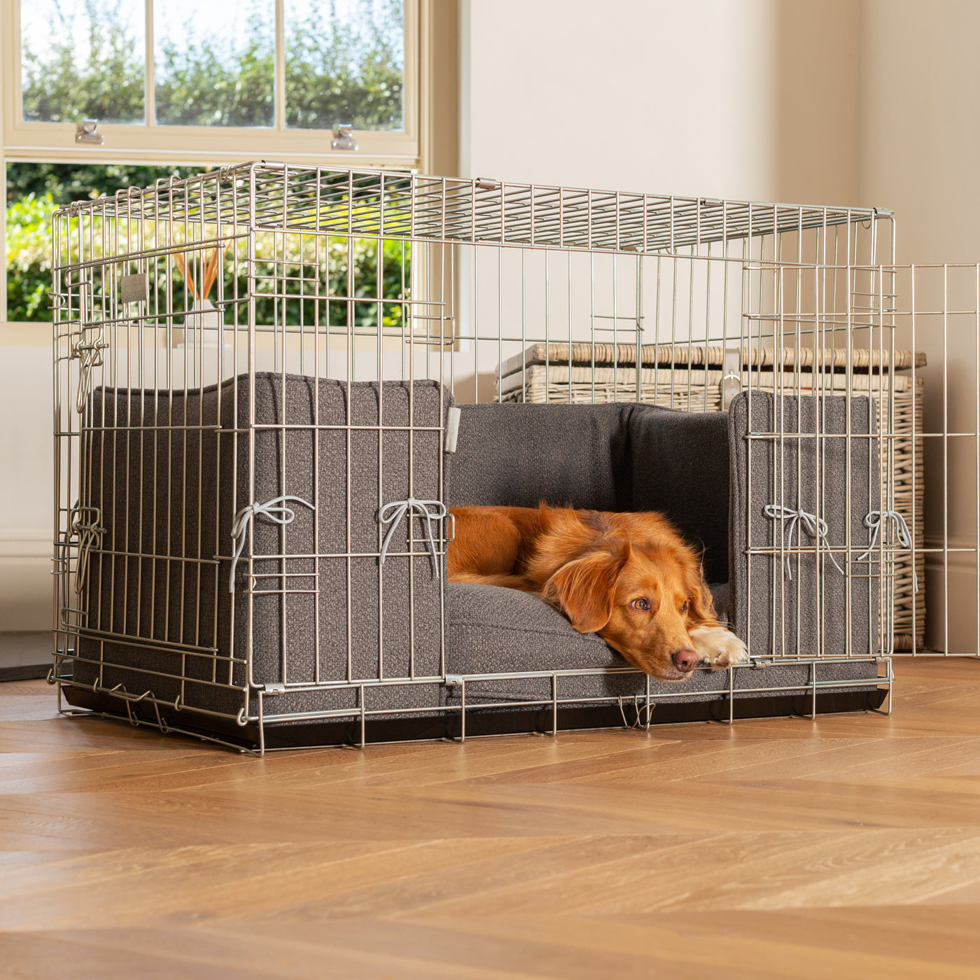 Dog Crate Bumper in Essentials Herdwick Graphite by Lords & Labradors