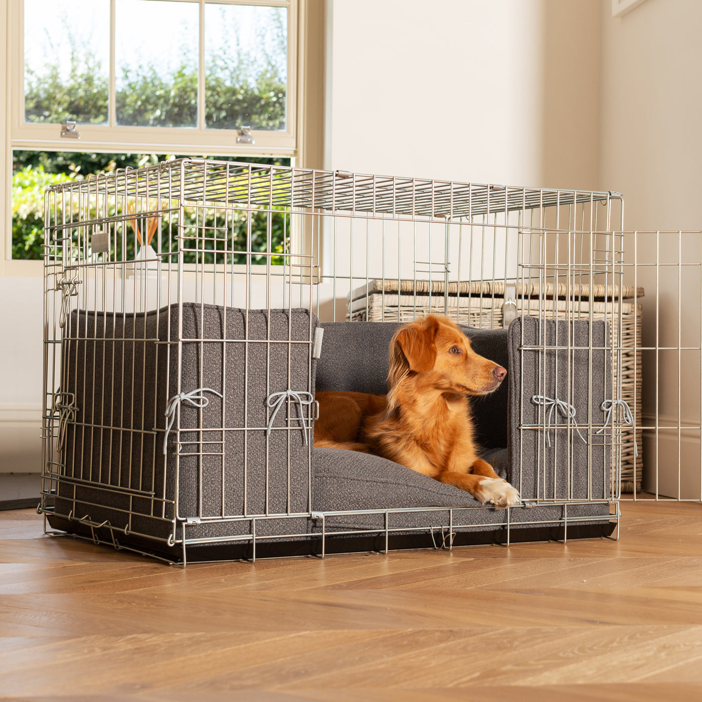 Dog Crate Bumper in Essentials Herdwick Graphite by Lords & Labradors