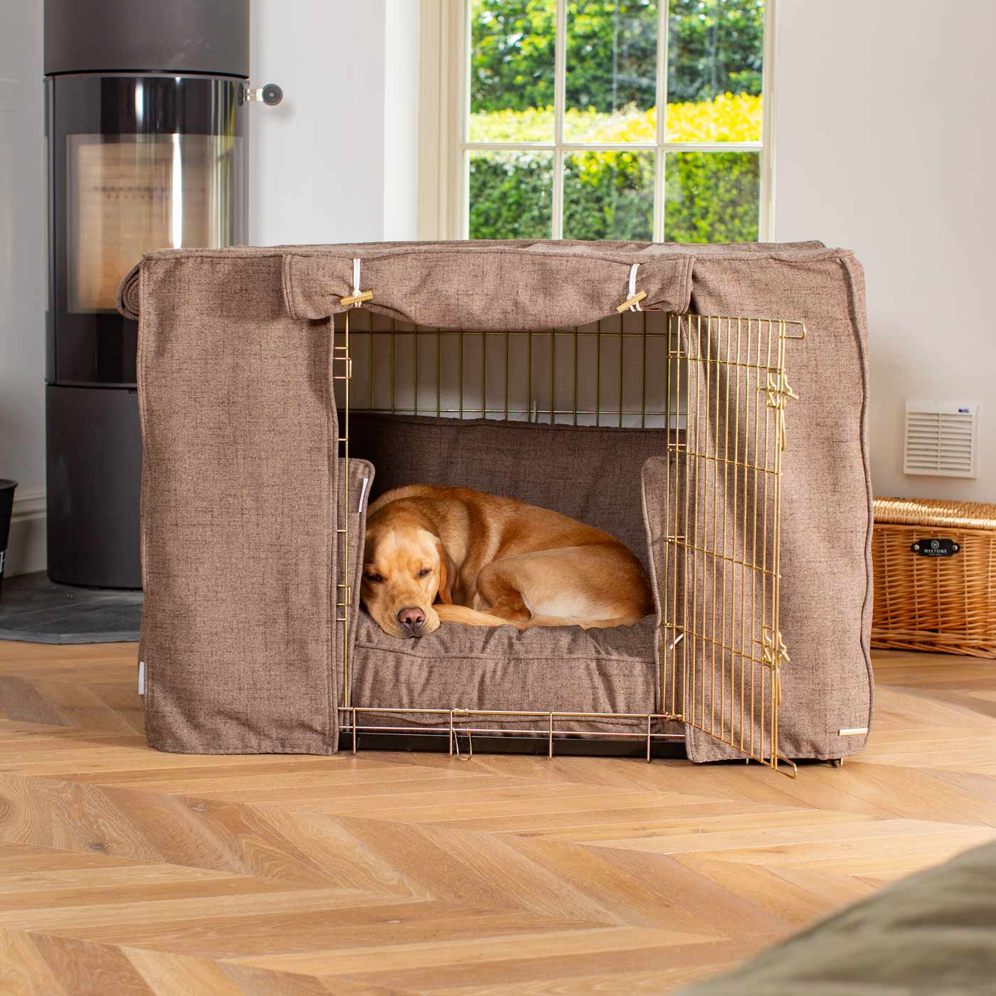 Dog Crate Set In Inchmurrin Umber by Lords & Labradors