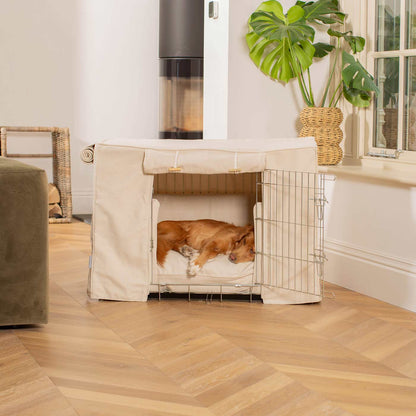 Luxury Heavy Duty Dog Crate, In Stunning Savanna Bone Crate Set, The Perfect Dog Crate Set For Building The Ultimate Pet Den! Dog Crate Cover Available To Personalise at Lords & Labradors