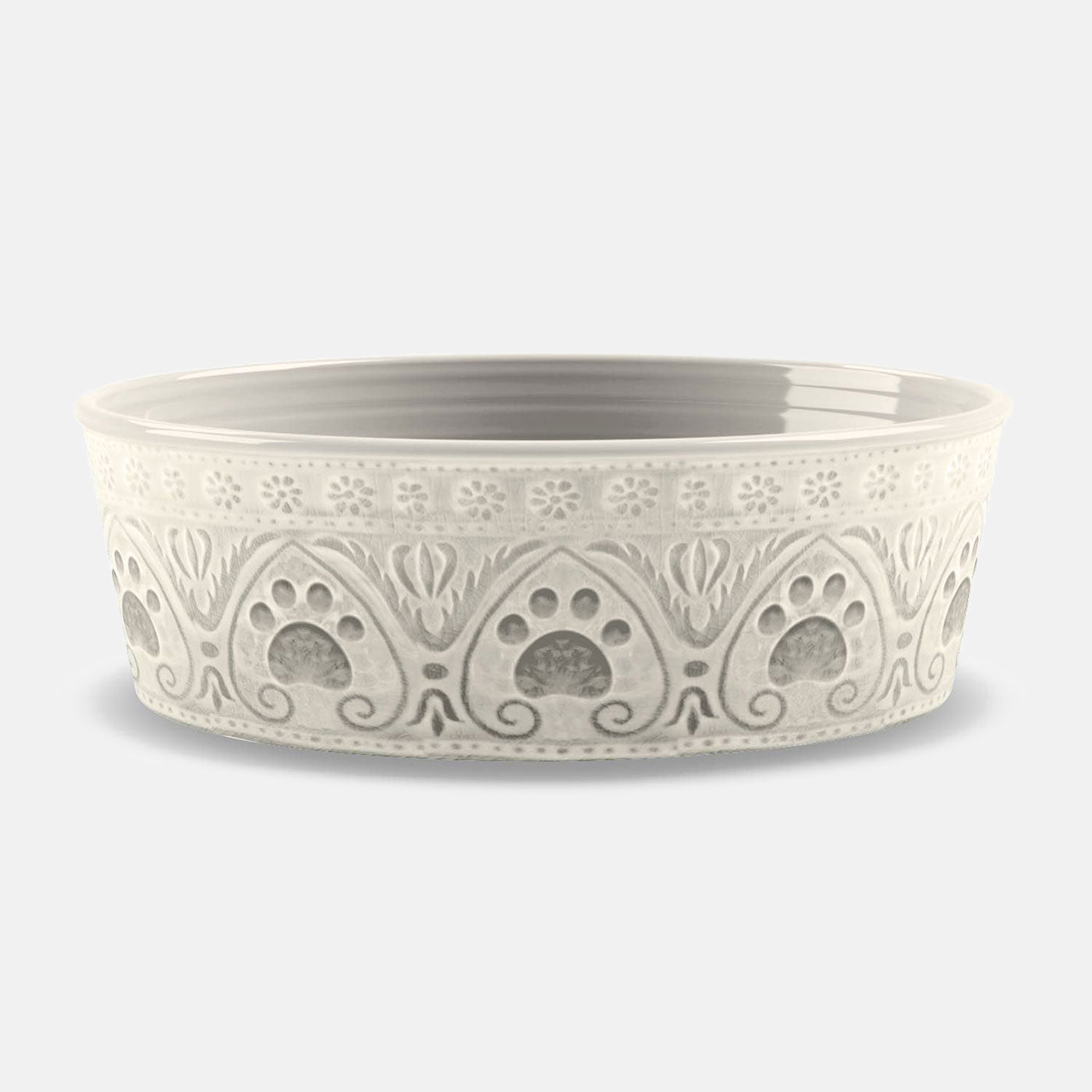 Medallion Natural Paw Print Pet Bowl