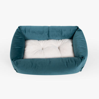 Cosy & Calming Puppy Crate Bed With Removable Covers In Marine Velvet by Lords & Labradors