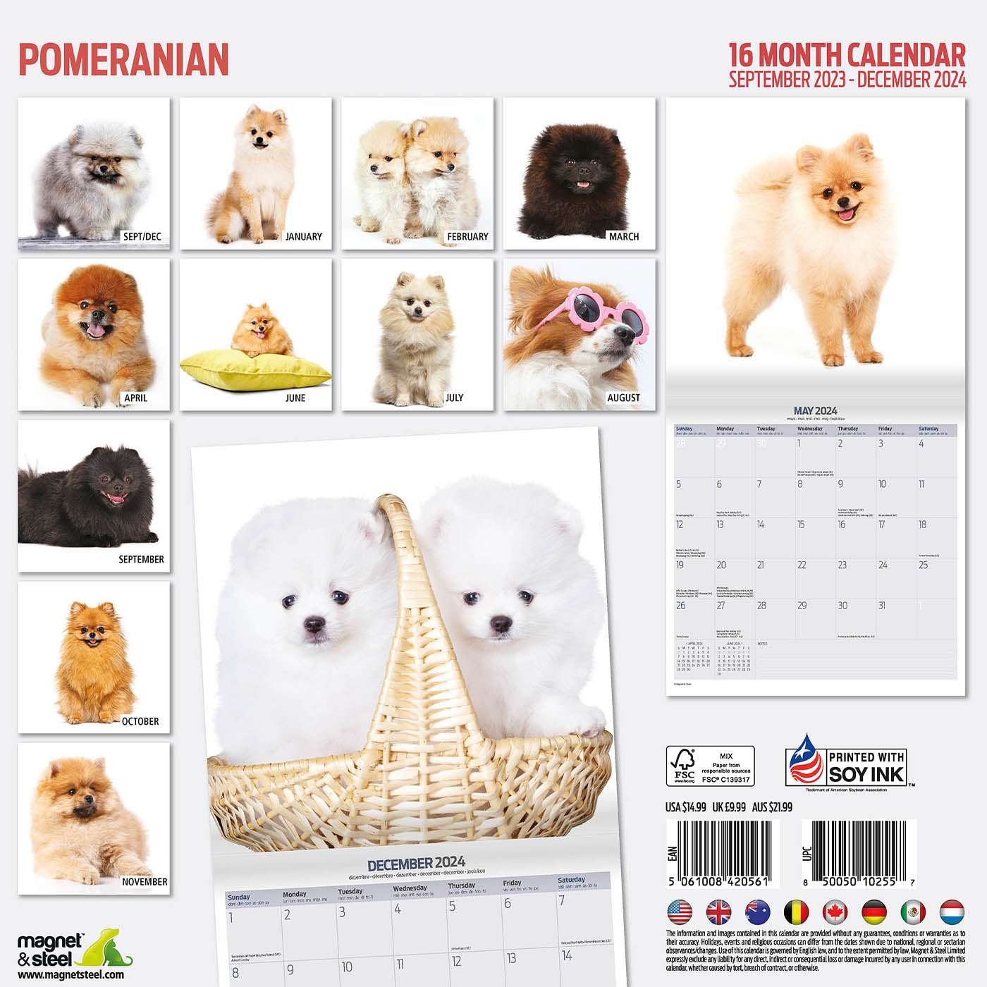 Pomeranian 2024 Modern Calendar Gifting Lords & Labradors