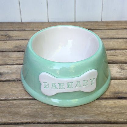 Personalised Pastel Dog Bowl by Purple Glaze - Angled